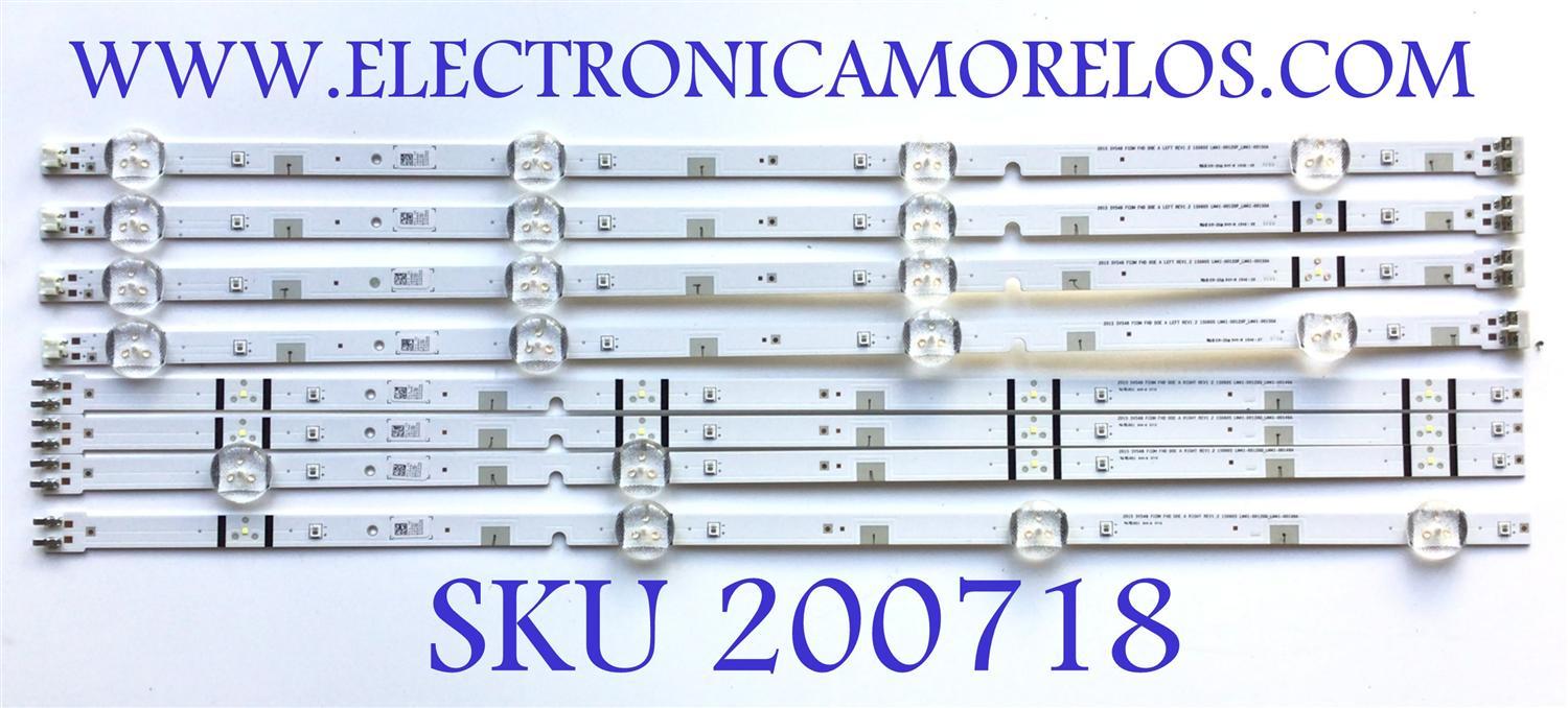 KIT DE LEDS PARA TV SAMSUNG ORIGINAL 8 PIEZAS / NUMERO DE PARTE 37296A / 37297A / LM41-00120P / LM41-00120Q / V5DN-480SMB-R3 / V5DN-480SMA-R4 / 2015 SVS48 FCOM FHD DOE A / 2015 SVS48 FCOM FHD DOE A / LM41-00150A / LM41-00149A / MODELOS UN48J62 / UN48J50